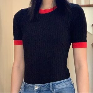 Black and red Zara top